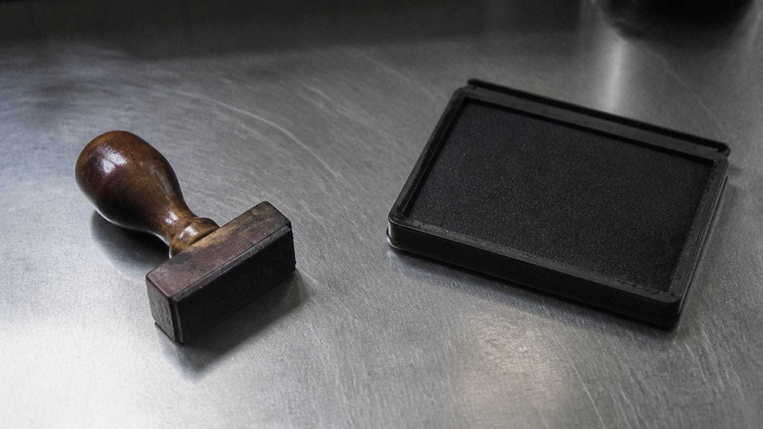 Rubber stamp used on batch release papers